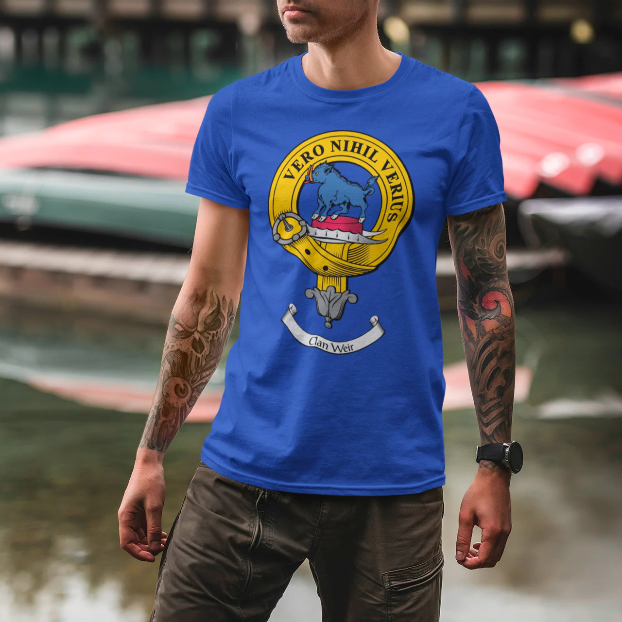Stylish Weir Clan Crest Gents T-Shirt - Custom Made, Comfortable Fit in Sizes S-3XL