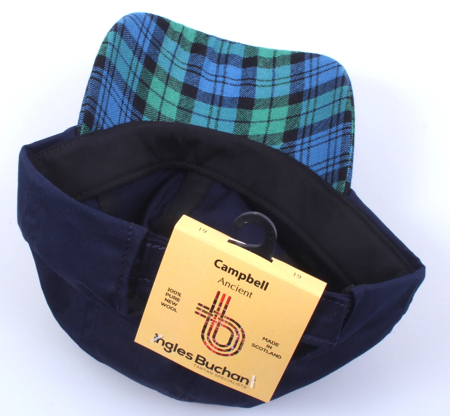 Wool Baseball Cap in Campbell Ancient Tartan Skip - Image 2
