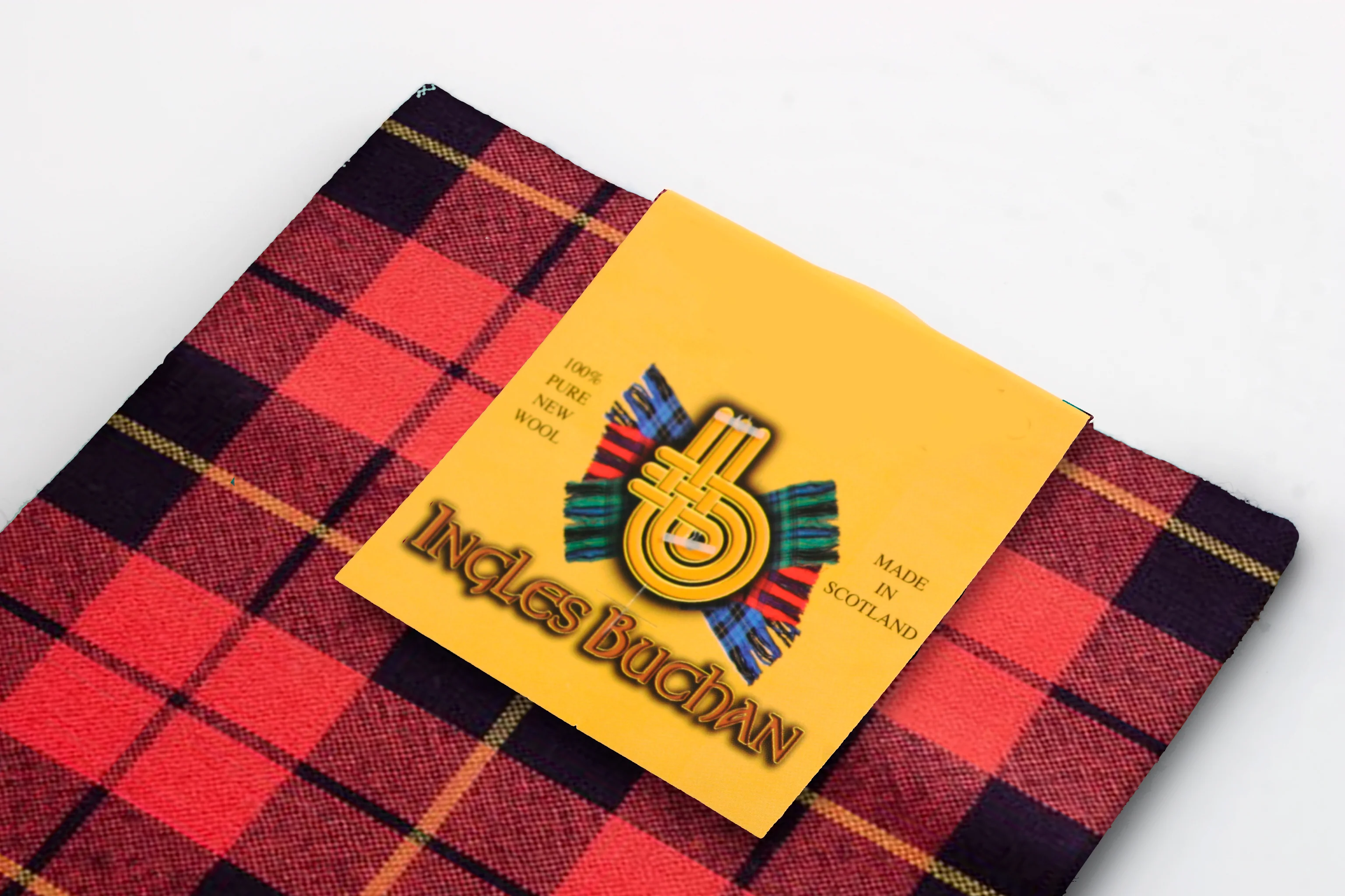 Wool Tartan Pocket Square in Wallace Ancient Tartan - Image 2